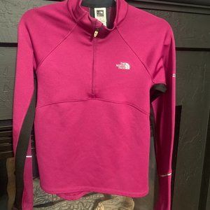 NWOT - The North Face - Pink & Black  - Half Zip Up Light Weight Fleece - Size S